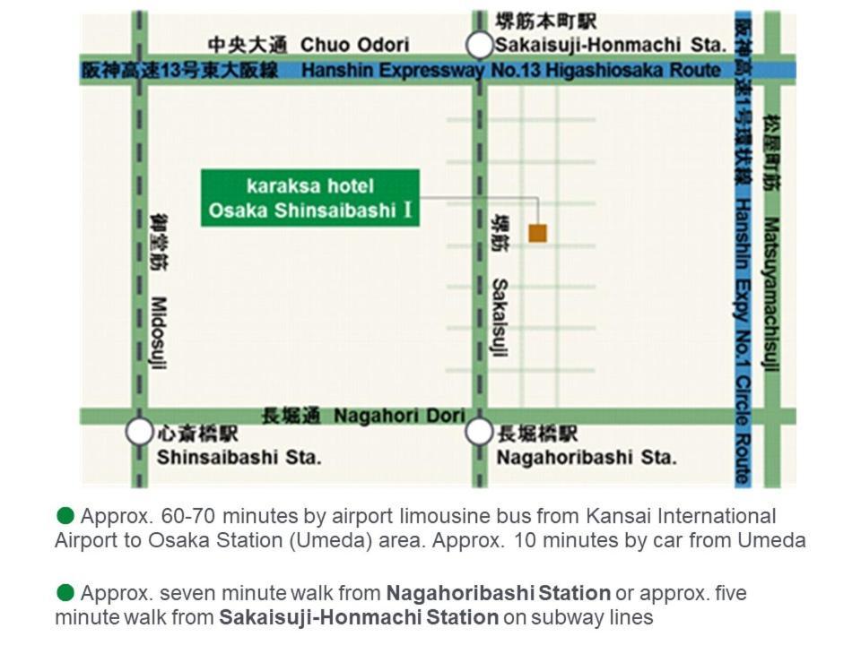 Karaksa Hotel Osaka Shinsaibashi I Exteriör bild